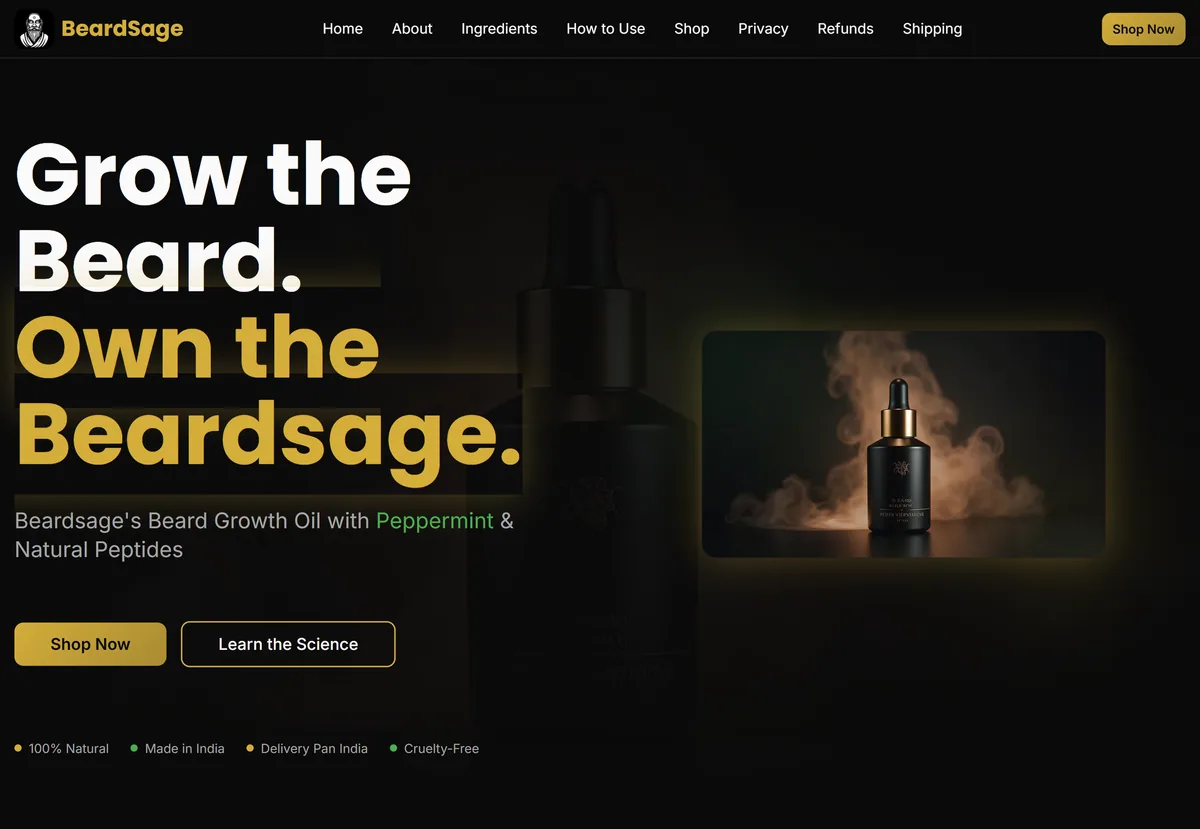 Beard Sage Website Screenshot