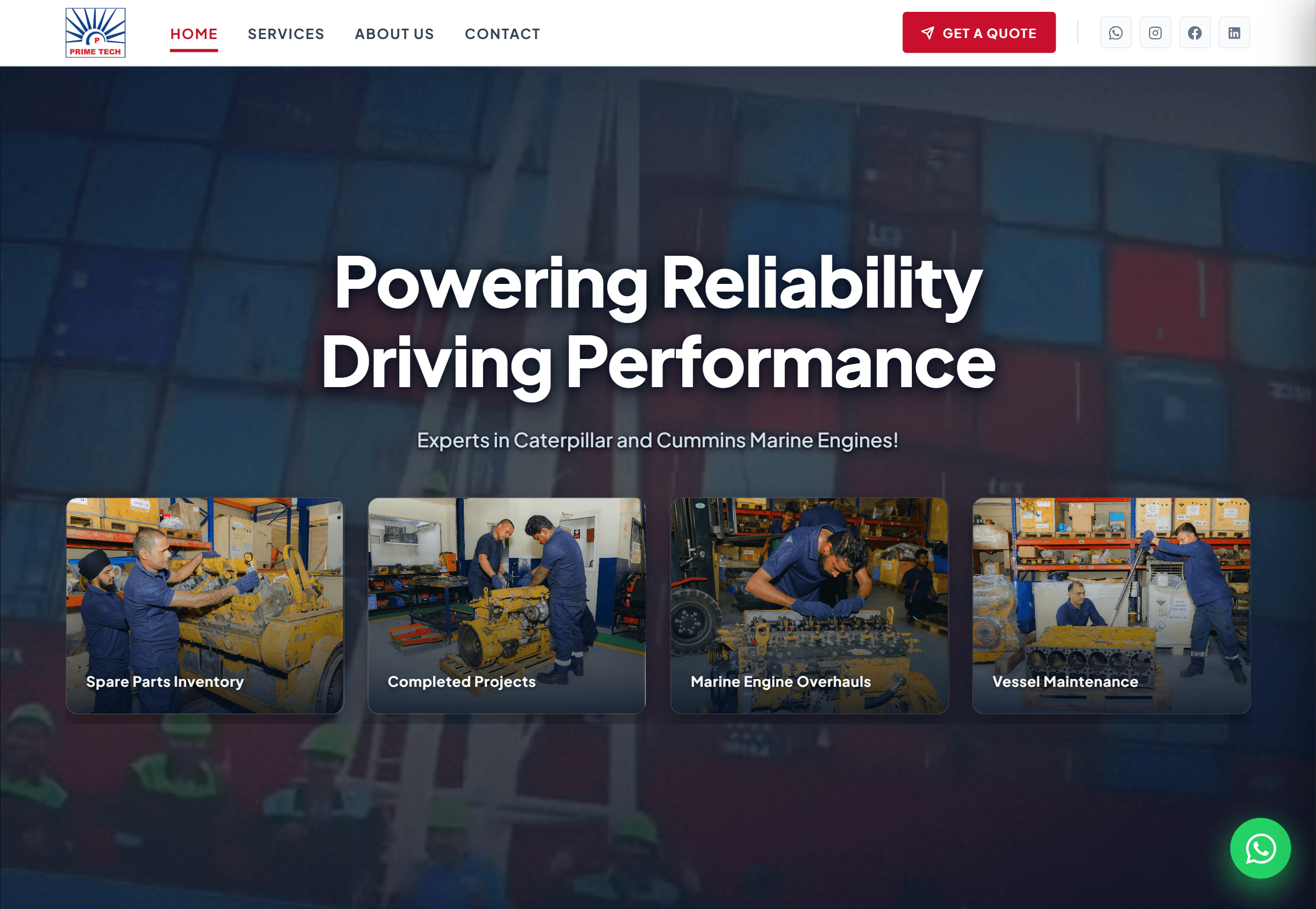 Prime Tech MEA Website Screenshot