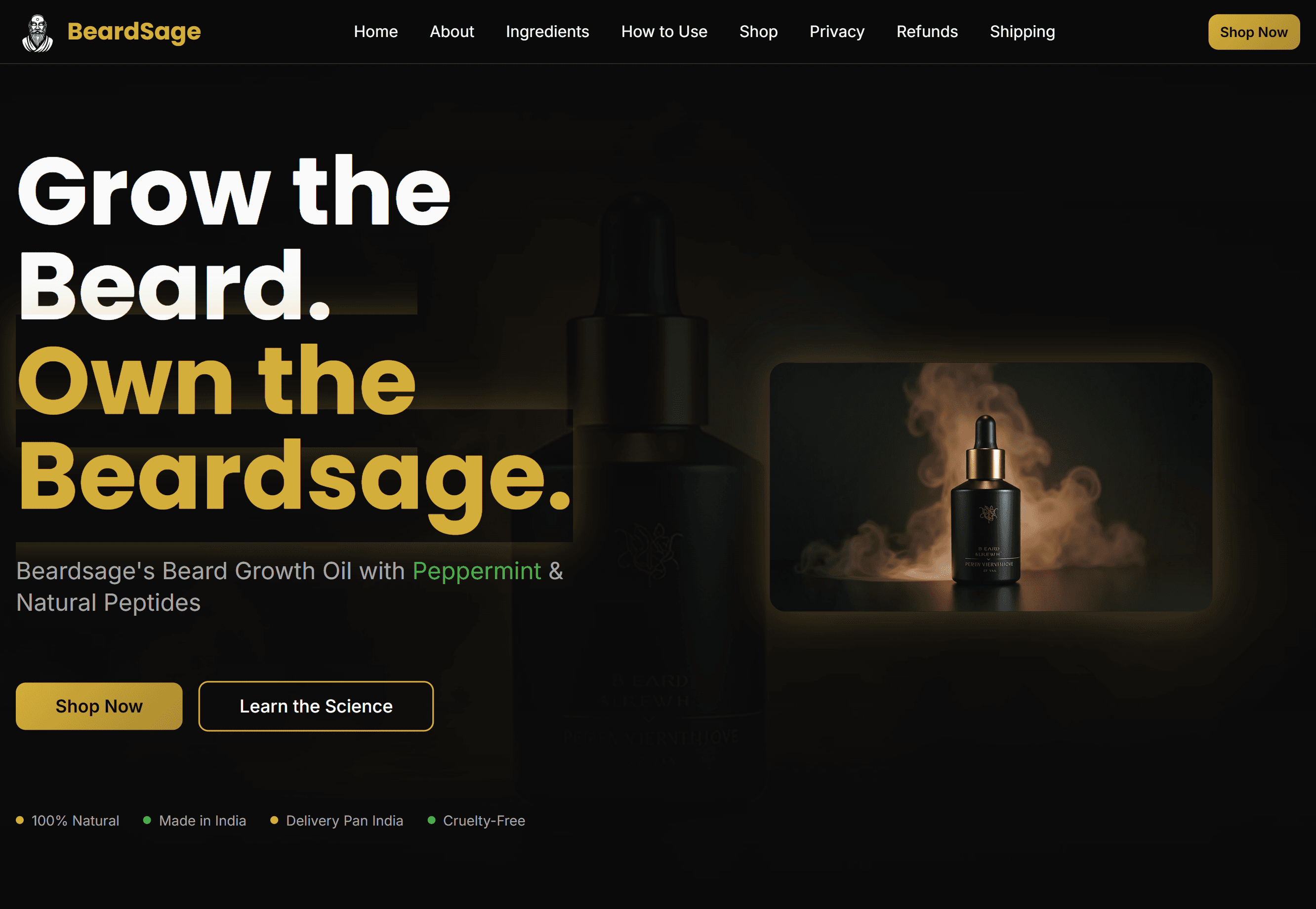 Beard Sage Website Screenshot